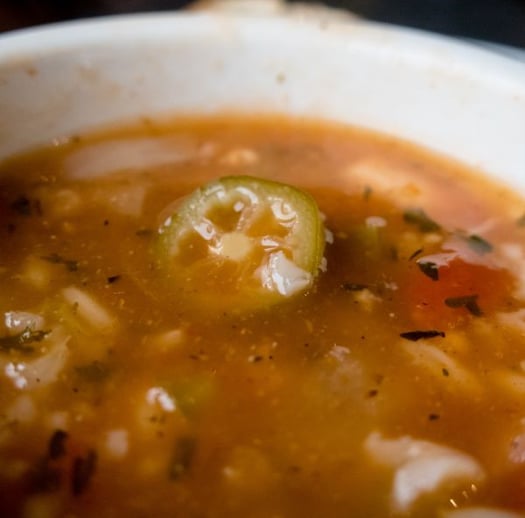 pot of Louisiana seafood gumbo
