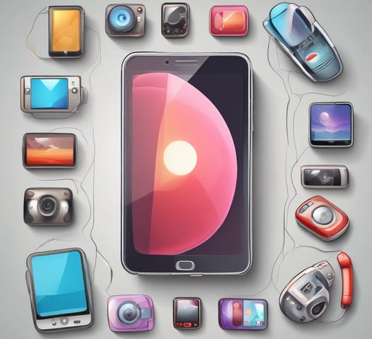 Shelves display a variety of smartphone cases in multiple colors, arranged in an organized manner within a store. A sign in Cyrillic characters and advertisements for mobile network plans are visible above the cases.