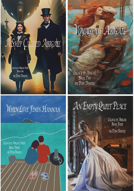 Images of the book covers of the four Legacy of Abigail series book.