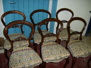 Cabriole Leg Rosewood Balloon Back Chairs