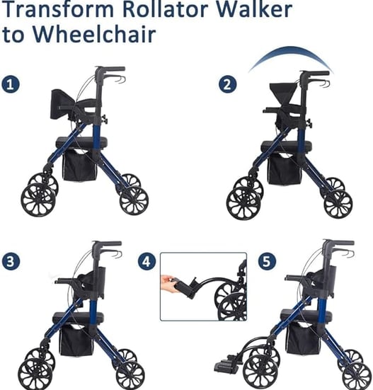 2-n-1 Rollator Transport Chair
