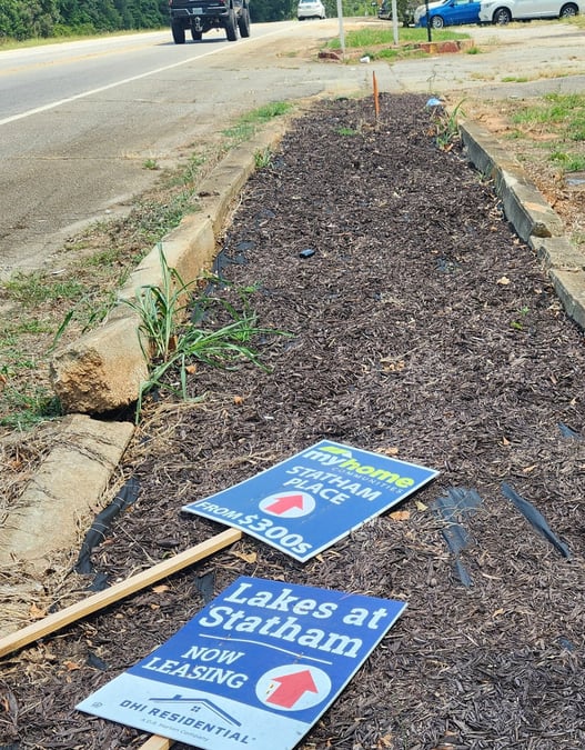 Help us clean up our community by getting rid of these non-permitted, agressive, real Estate signs.