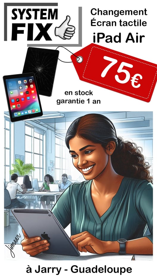 changement écran iPad Air en Guadeloupe