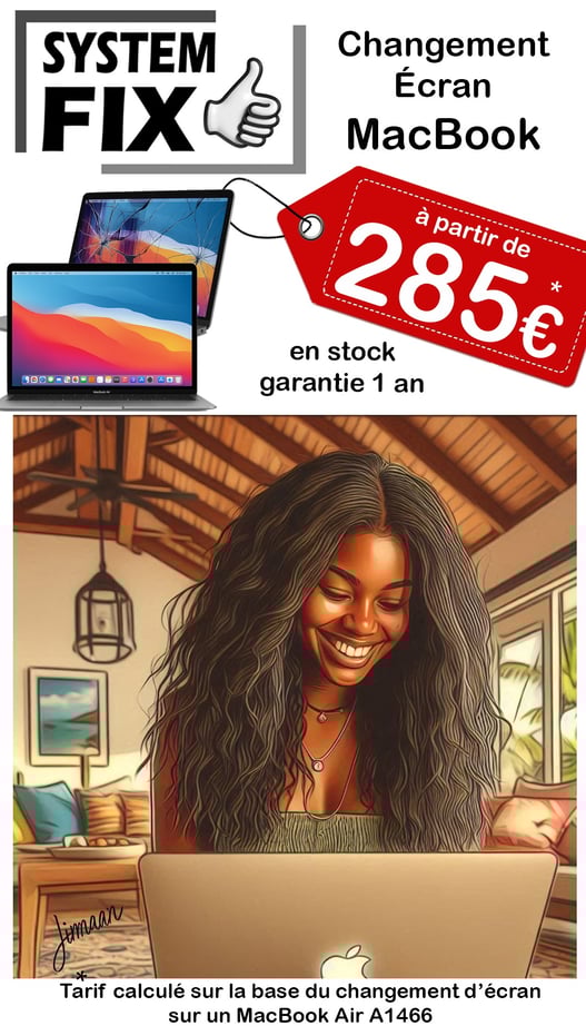 Réparation écran MacBook en Guadeloupe, à Jarry