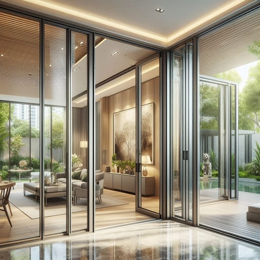 Pintu lipat aluminium kaca adalah pilihan yang sangat populer untuk memisahkan ruangan