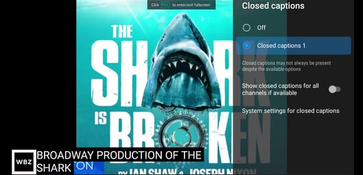 activate closed captions on catchontv