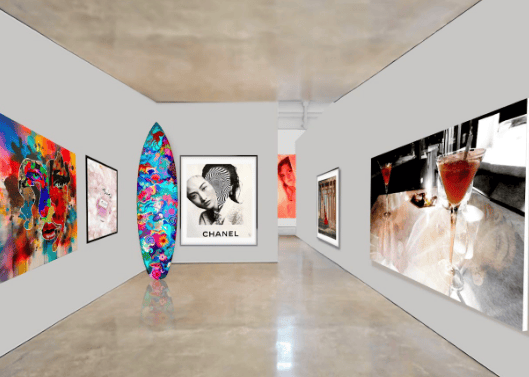 Gallery View: A curated space where visitors engage with meaningful art installations, fostering ref