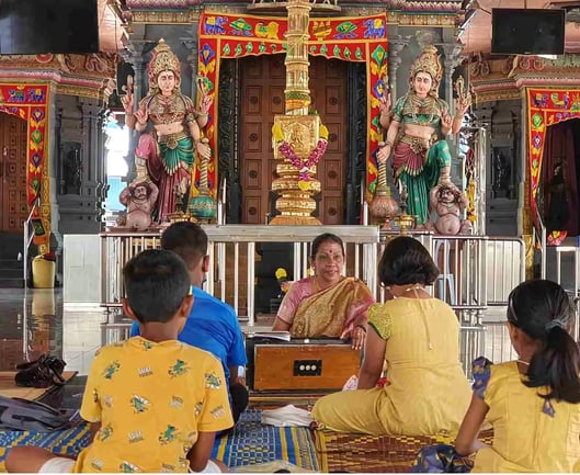 Thevaram class in a temple by Mataji Laxmi