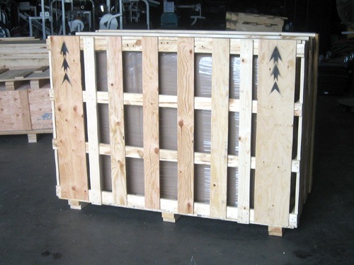 a wooden pallet with a wooden crate and a crate of wood