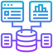 Vector icon of interconnected databases and gear for data engineering pipelines