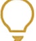 Gold outline of a light bulb icon symbolizing proactive support or smart solutions.