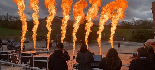 Tests machines à flammes effets speciaux