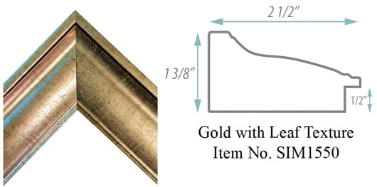 Gold with Leaf Texture Picture Frame Item No. SIM1550