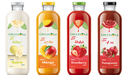 Greenova juice a variety of juices and juices in a variety of flavors