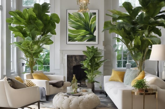 bright plant life in a living room