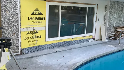 a pool with before repair in Langley