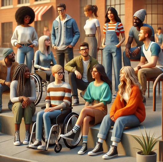 um grupo de pessoas diversas, representando o público alvo