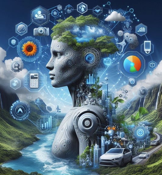 Imagem hioerrealista sobre tecnologia e redes sociais