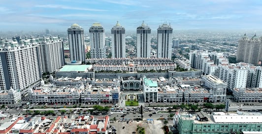 Vista panorâmica do Mall of Indonésia, Kelapa Gading, Jacarta do Norte