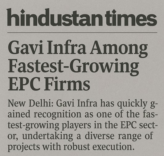 Gavi Infra news press coverage – Hindustan Times style collage