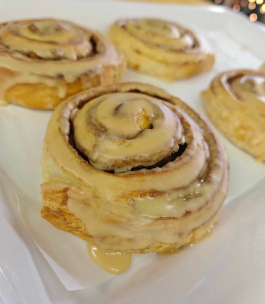 Our Maple Glazed Cinnamon Buns!