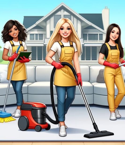 Professional cleaning ladies near me providing detailed cleaning services with equipment