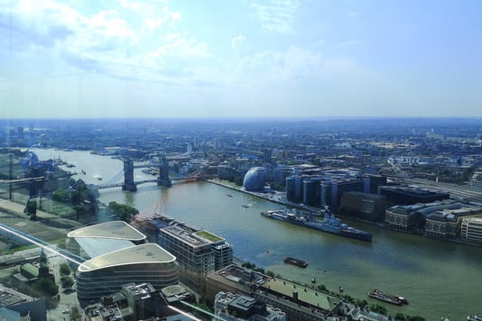 View of Tower Bridge and River Thames in London