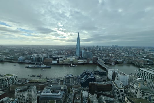 View of the Shard and River Thames in London