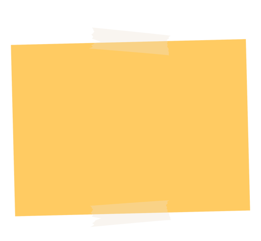 Feuille scotchée jaune avec le descriptif de l'anniversaire