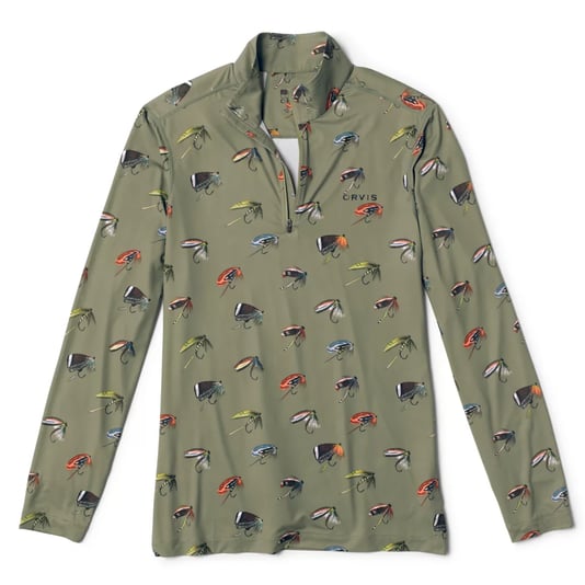 orvis Sun Defense Quarter-Zip Our UPF 50+ Sun Defense knit raises the performance quotient in this quarter-zip pullover.  0 o