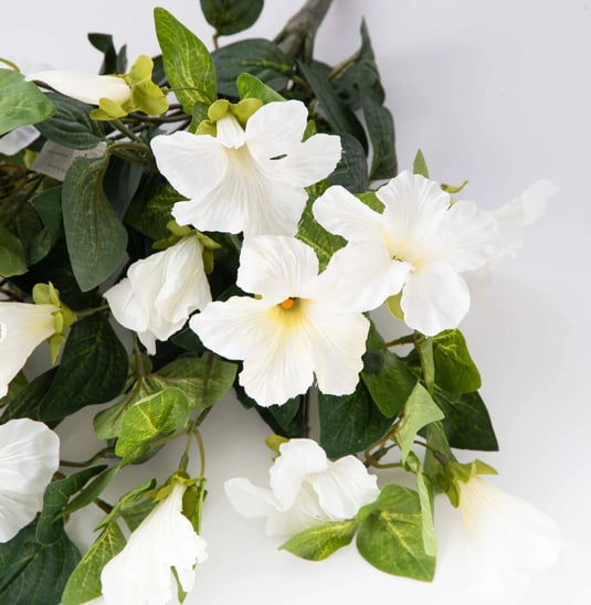 white faux petunia bushes
