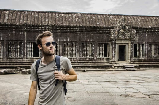 Rémi More portrait sunglasses temple cambodia