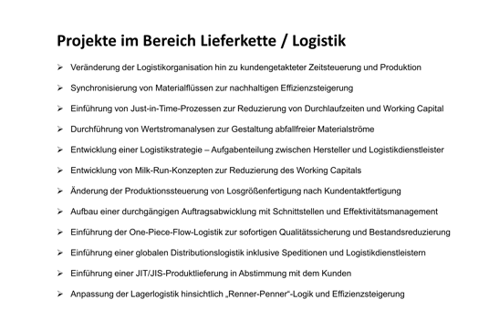 Expertenwissen im Bereich Lieferkette - Logistik