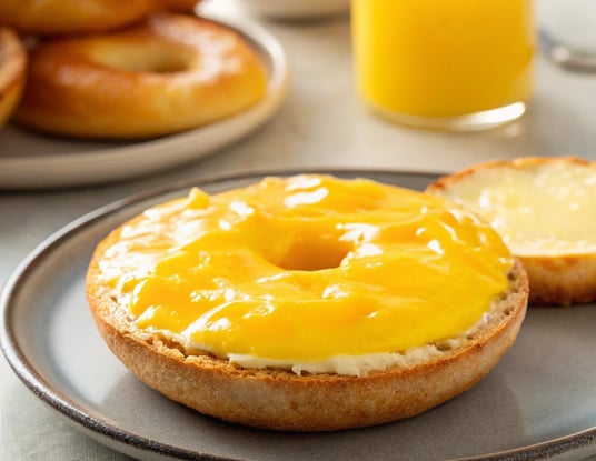 lemon curd on a bagel