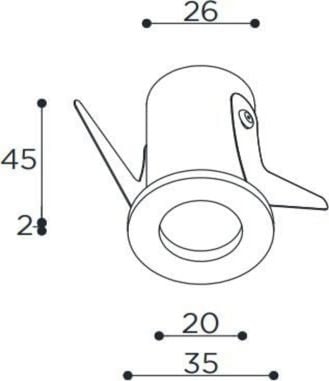 dibujo foco empotrable minusvalorado
