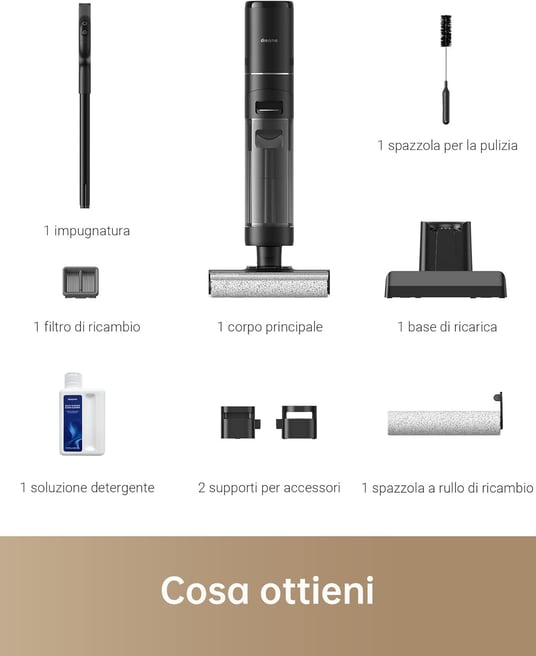 Kit Dreame H12 Pro con accessori per la pulizia inclusi