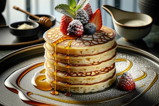 lejra stack of pancakes with syrup syrup and syrup