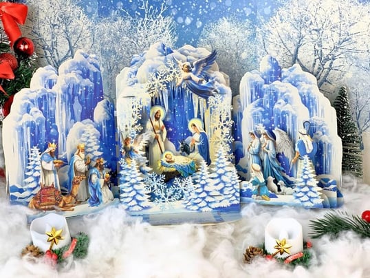 Winter Nativity scene