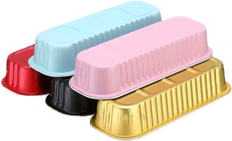 three different colored plastic containers with lids