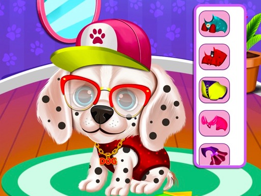 Daycare Salon - A puppy being bathed and groomed in the Daycare Salon game.