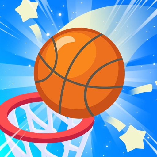 Bounce Dunk - A basketball bouncing on platforms and dunking in Bounce Dunk.