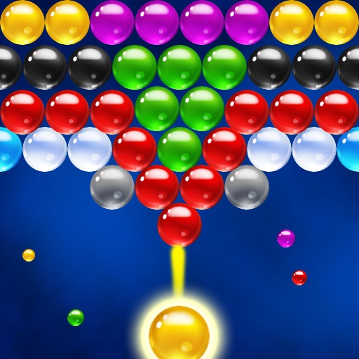 Bubble Shooter - Colorful bubbles being shot and popped in Bubble Shooter.