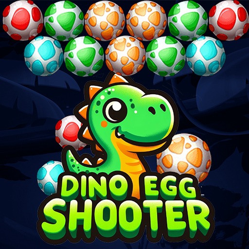 Dino Egg Shooter - A prehistoric-themed game with colorful dinosaur eggs being shot at the board.