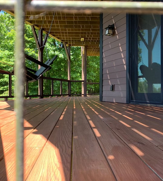 Newly Installed Deck for a home in McDowell County, North Carolina. Replaced boards, and installed