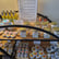 a display case with various types of products