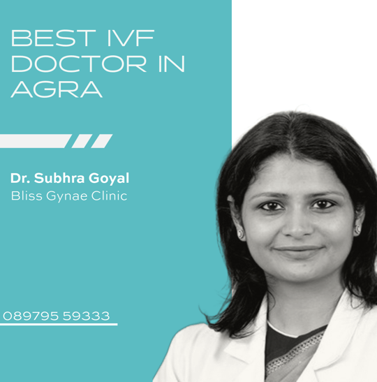 A featured graphic honoring Dr. Subhra Goyal as Agra's Best IVF Specialist