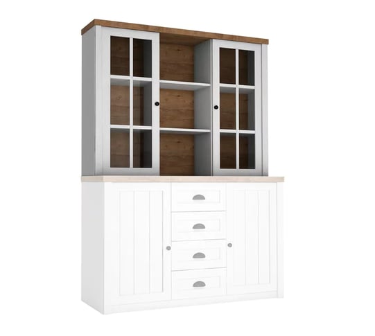 Vitrine parma A134 blanche et chêne 