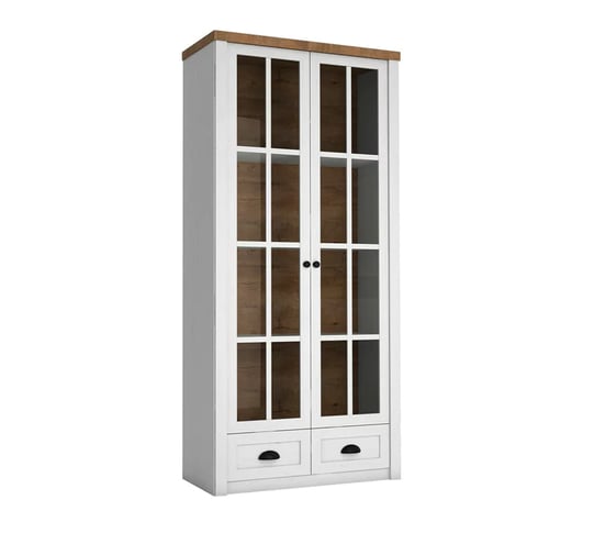 Vitrine Parma A137 lefkas blanche et chêne 