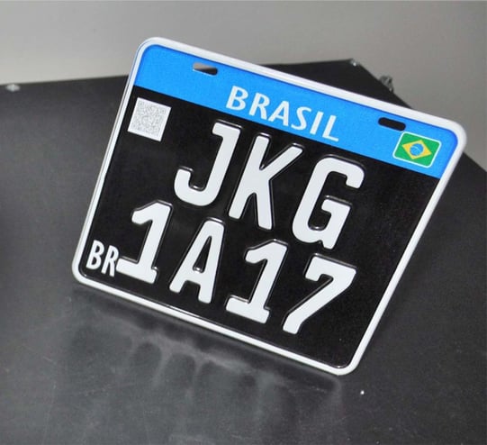 Placa Preta Mercosul Moto