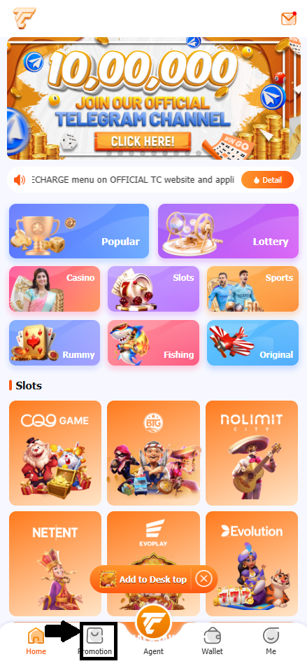 Promotion and bonuses in TC Lottery